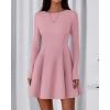 imageBTFBM Fall Dresses for Women 2025 Elegant Classy Flowy A Line Long Sleeve Business Homecoming Cocktail Sweater DressPink