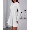 imageBTFBM Fall Dresses for Women 2025 Elegant Classy Flowy A Line Long Sleeve Business Homecoming Cocktail Sweater DressWhite