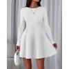 imageBTFBM Fall Dresses for Women 2025 Elegant Classy Flowy A Line Long Sleeve Business Homecoming Cocktail Sweater DressWhite