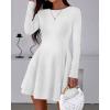 imageBTFBM Fall Dresses for Women 2025 Elegant Classy Flowy A Line Long Sleeve Business Homecoming Cocktail Sweater DressWhite