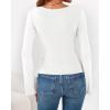 imageBTFBM Long Sleeve Shirts for Women 2025 Fall Y2K Clothes Casual Solid Color Boat Neck Bell Sleeve Fitted Going Out TopsWhite