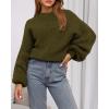 imageBTFBM Sweaters for Women Fall 2025 Crew Neck Lantern Long Sleeve Oversized Sweater Casual Knit Winter Pullover TopsArmy Green
