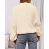 imageBTFBM Sweaters for Women Fall 2025 Crew Neck Lantern Long Sleeve Oversized Sweater Casual Knit Winter Pullover TopsBeige