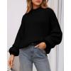 imageBTFBM Sweaters for Women Fall 2025 Crew Neck Lantern Long Sleeve Oversized Sweater Casual Knit Winter Pullover TopsBlack