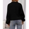 imageBTFBM Sweaters for Women Fall 2025 Crew Neck Lantern Long Sleeve Oversized Sweater Casual Knit Winter Pullover TopsBlack