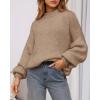 imageBTFBM Sweaters for Women Fall 2025 Crew Neck Lantern Long Sleeve Oversized Sweater Casual Knit Winter Pullover TopsKhaki