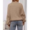 imageBTFBM Sweaters for Women Fall 2025 Crew Neck Lantern Long Sleeve Oversized Sweater Casual Knit Winter Pullover TopsKhaki