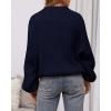 imageBTFBM Sweaters for Women Fall 2025 Crew Neck Lantern Long Sleeve Oversized Sweater Casual Knit Winter Pullover TopsNavy