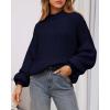 imageBTFBM Sweaters for Women Fall 2025 Crew Neck Lantern Long Sleeve Oversized Sweater Casual Knit Winter Pullover TopsNavy