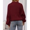 imageBTFBM Sweaters for Women Fall 2025 Crew Neck Lantern Long Sleeve Oversized Sweater Casual Knit Winter Pullover TopsWine Red