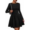 imageBTFBM Fall Dresses for Women 2025 Elegant Classy Flowy A Line Long Sleeve Business Homecoming Cocktail Sweater DressBlack