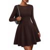 imageBTFBM Fall Dresses for Women 2025 Elegant Classy Flowy A Line Long Sleeve Business Homecoming Cocktail Sweater DressBrown
