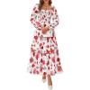 Floral White Red Floral White Red