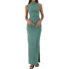 imageBTFBM Summer Two Piece Skirt Set for Women 2025 Dressy Lightweight Sleeveless Knit Top Going Out Split Maxi Skirt SetFruit Green