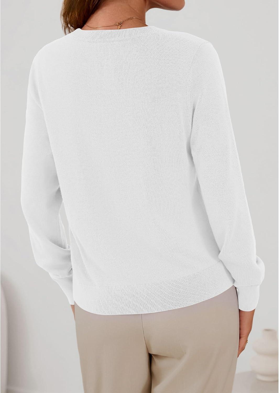 imageBTFBM Cardigan Sweaters for Women Cashmere Sweater Lightweight Button Down Casual Knit Shrugs Tops Early Fall FashionWhite