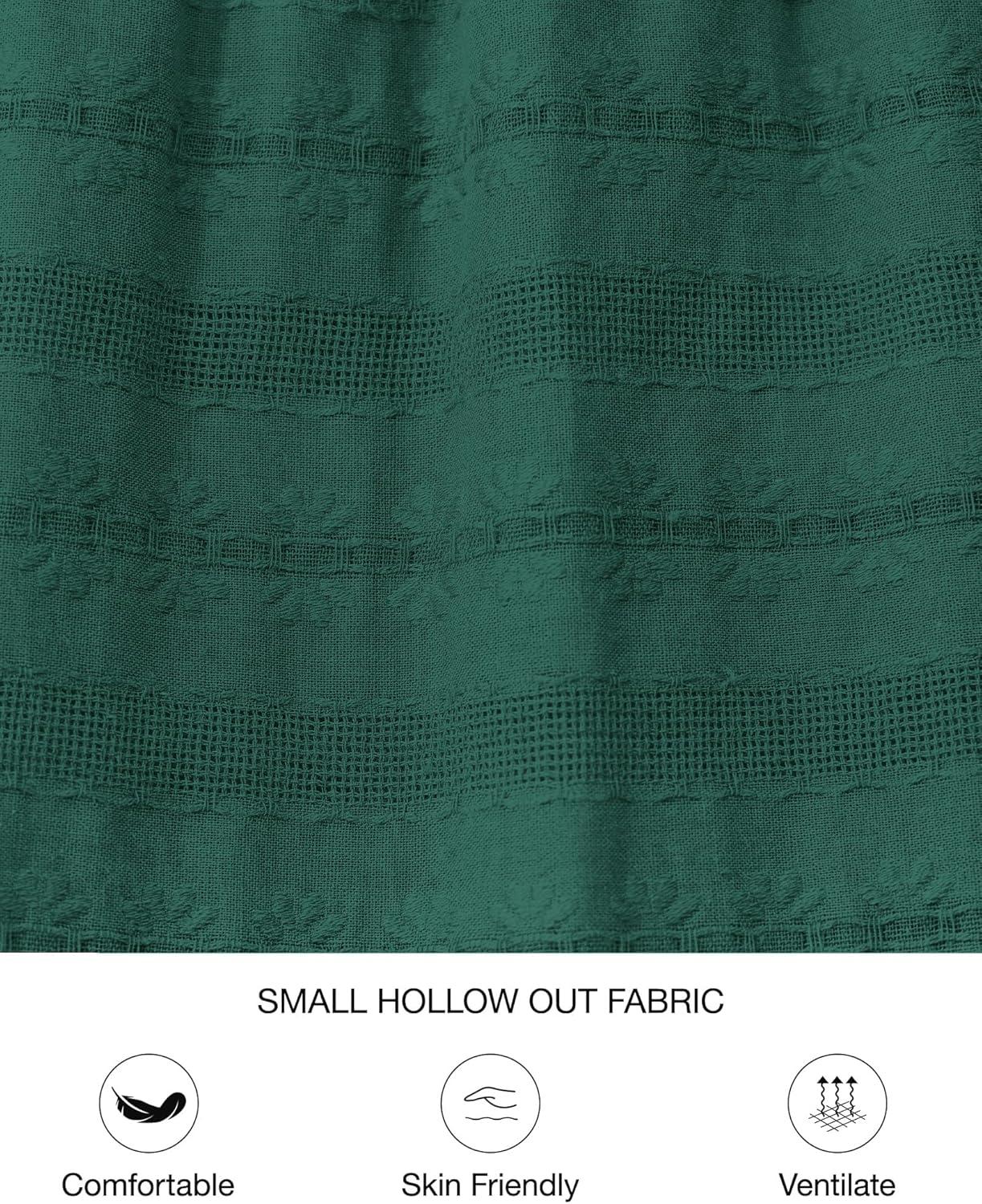 imageBTFBM Fall Dresses for Women 2025 Casual Long Sleeve V Neck Elastic Waist Lightweight Maxi Wedding Guest Dress PocketsHunter Green