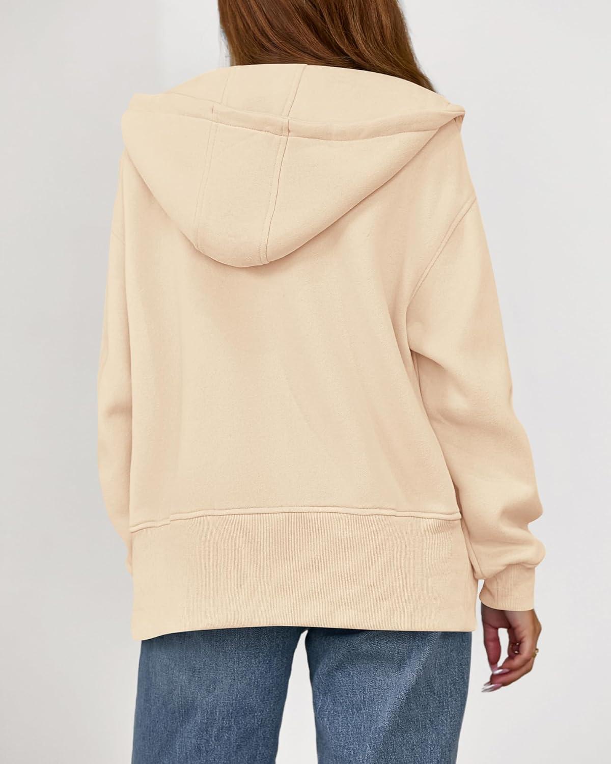 imageBTFBM Hoodies for Women Zip Up jacket Drawstring Fall Fashion 2025 Trendy Long Sleeve Sweatshirt Winter Clothing OutfitsBeige