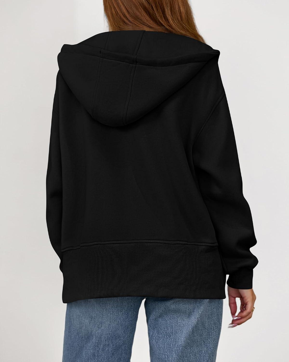 imageBTFBM Hoodies for Women Zip Up jacket Drawstring Fall Fashion 2025 Trendy Long Sleeve Sweatshirt Winter Clothing OutfitsBlack