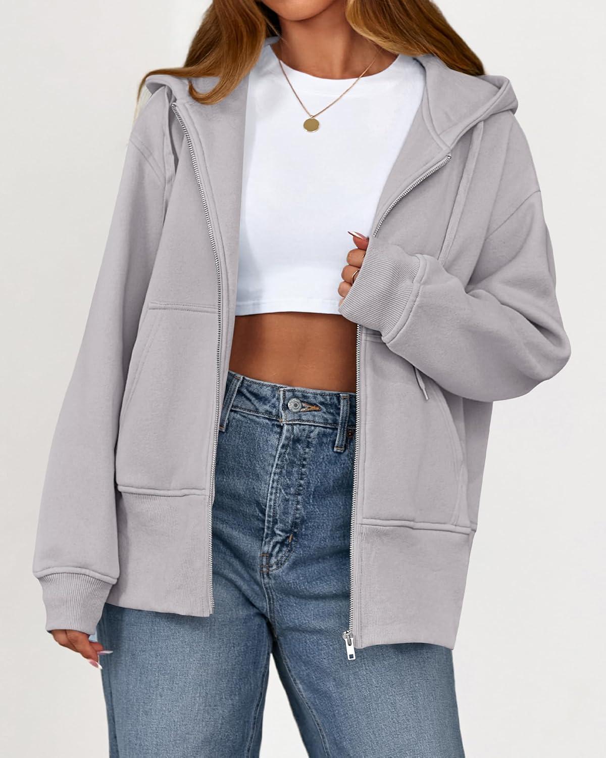 imageBTFBM Hoodies for Women Zip Up jacket Drawstring Fall Fashion 2025 Trendy Long Sleeve Sweatshirt Winter Clothing OutfitsGrey