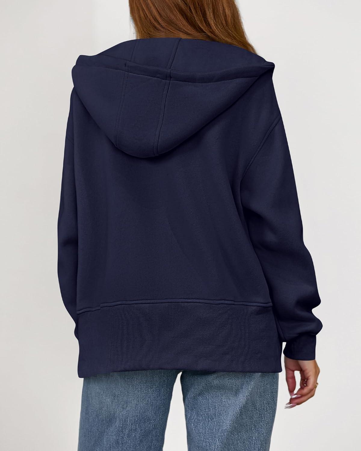 imageBTFBM Hoodies for Women Zip Up jacket Drawstring Fall Fashion 2025 Trendy Long Sleeve Sweatshirt Winter Clothing OutfitsNavy