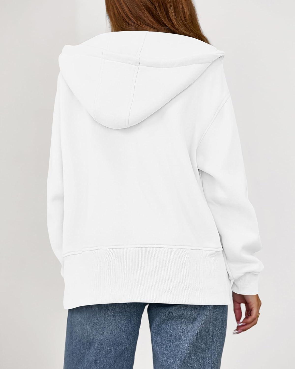 imageBTFBM Hoodies for Women Zip Up jacket Drawstring Fall Fashion 2025 Trendy Long Sleeve Sweatshirt Winter Clothing OutfitsWhite