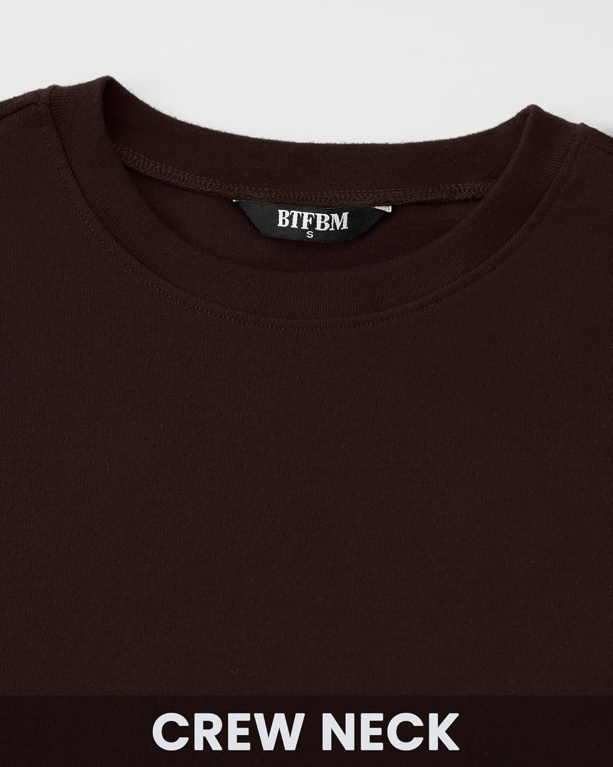 imageBTFBM Womens Tops 2025 Fall Outfits Long Sleeve Shirts Crewneck Work Blouses Stretchy Slim Fit Going Out Top WorkoutCoffee