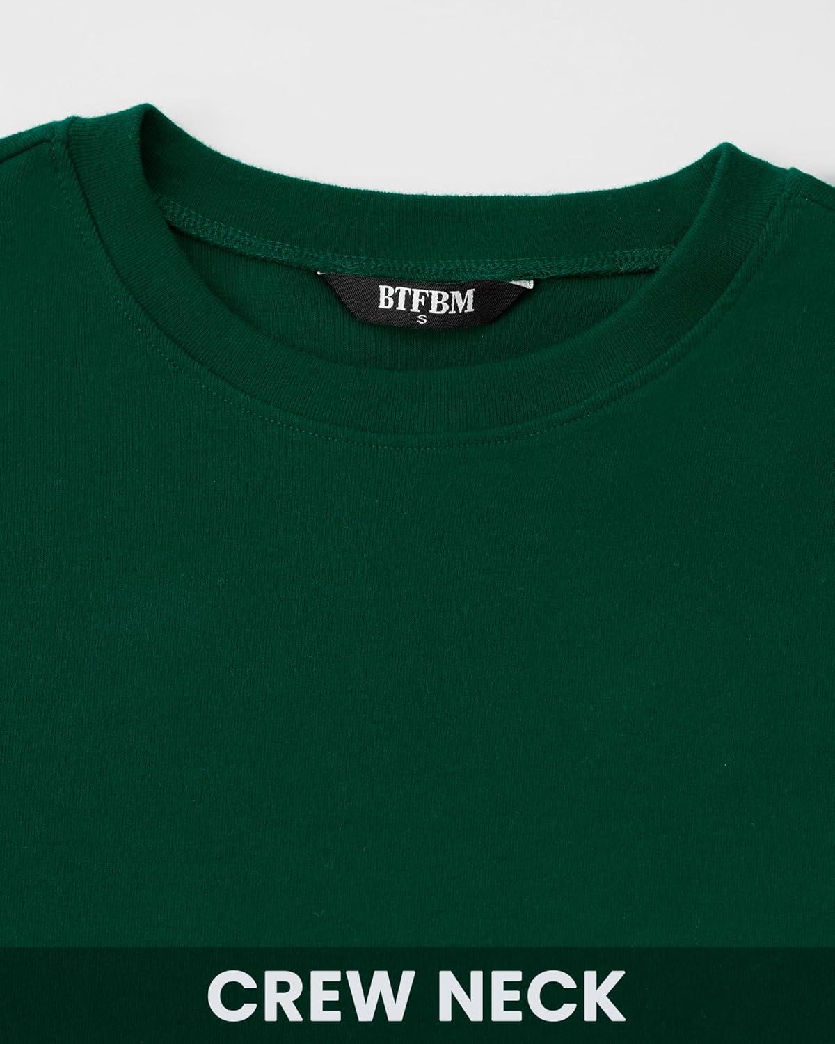 imageBTFBM Womens Tops 2025 Fall Outfits Long Sleeve Shirts Crewneck Work Blouses Stretchy Slim Fit Going Out Top WorkoutGreen