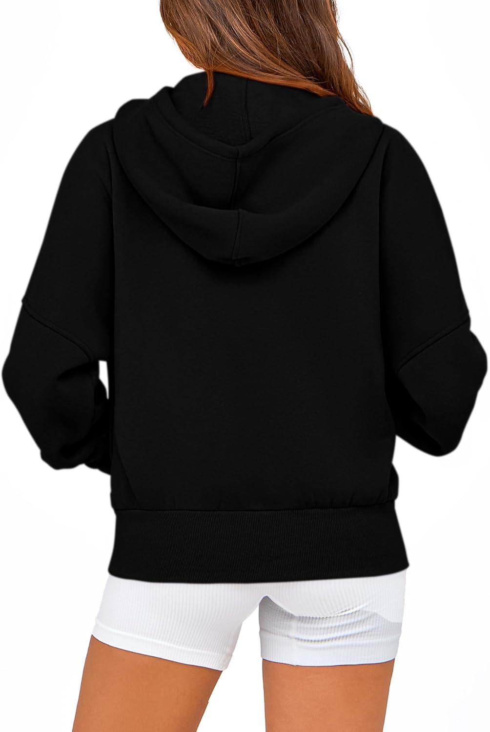 imageBTFBM Zip Up Hoodie Women Long Sleeve Fall Fashion Sweatshirt Fleece Y2K Hooded Jacket 2025 Trendy Winter ClothesBlack