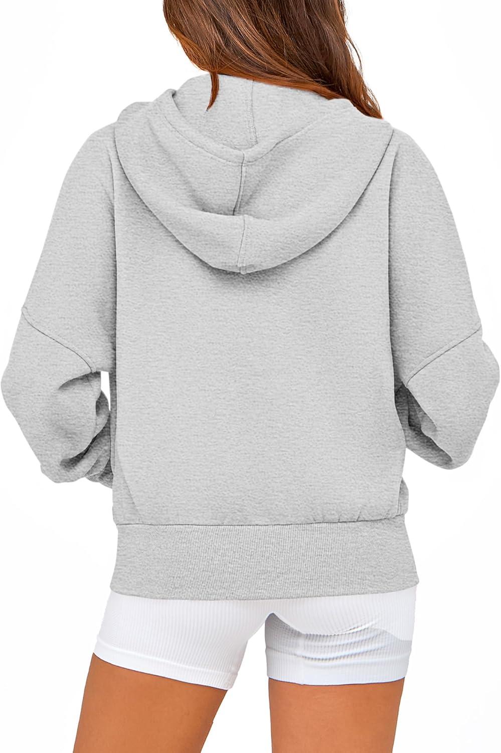 imageBTFBM Zip Up Hoodie Women Long Sleeve Fall Fashion Sweatshirt Fleece Y2K Hooded Jacket 2025 Trendy Winter ClothesGrey