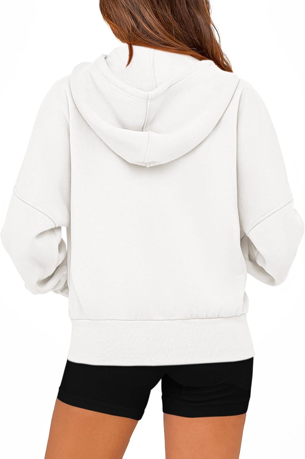 imageBTFBM Zip Up Hoodie Women Long Sleeve Fall Fashion Sweatshirt Fleece Y2K Hooded Jacket 2025 Trendy Winter ClothesWhite