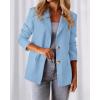 imageBTFBM Blazers for Women Business Casual 2025 Fall Clothes Lapel Open Front Long Sleeve Work Office Suit Jackets BlazerLight Blue