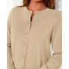 imageBTFBM Cardigan Sweaters for Women Cashmere Sweater Lightweight Button Down Casual Knit Shrugs Tops Early Fall FashionApricot