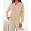 imageBTFBM Cardigan Sweaters for Women Cashmere Sweater Lightweight Button Down Casual Knit Shrugs Tops Early Fall FashionApricot