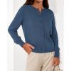 imageBTFBM Cardigan Sweaters for Women Cashmere Sweater Lightweight Button Down Casual Knit Shrugs Tops Early Fall FashionDark Blue