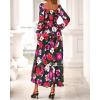 imageBTFBM Fall Dresses for Women 2025 Long Sleeve Boho Floral Empire Waist Square Neck Casual Flowy Wedding Guest Maxi DressFloral Black Multi