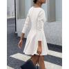 imageBTFBM Fall Dresses for Women 2025 Long Sleeve High Waist Pleated Flowy A Line Party Wedding Guest Dress Business CasualWhite