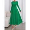 imageBTFBM Fall Dresses for Women 2025 Trendy Boat Neck Long Sleeve A Line Flowy Knit Loose Casual Elegant Party Maxi DressGreen
