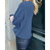 imageBTFBM Fall Sweaters for Women 2025 Crew Neck Long Sleeve Hollow Out Swiss Dot Knit Casual Pullover Tops Fashion ClothingBlue