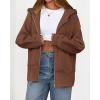 imageBTFBM Hoodies for Women Zip Up jacket Drawstring Fall Fashion 2025 Trendy Long Sleeve Sweatshirt Winter Clothing OutfitsBrown