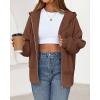 imageBTFBM Hoodies for Women Zip Up jacket Drawstring Fall Fashion 2025 Trendy Long Sleeve Sweatshirt Winter Clothing OutfitsBrown