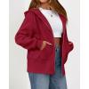 imageBTFBM Hoodies for Women Zip Up jacket Drawstring Fall Fashion 2025 Trendy Long Sleeve Sweatshirt Winter Clothing OutfitsRed