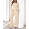 imageBTFBM Jumpsuits For Women One Piece Outfits Long Sleeve Stretchy Knit Wide Leg Pants Womens Jumpsuit Fall Clothes 2025Beige