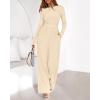 imageBTFBM Jumpsuits For Women One Piece Outfits Long Sleeve Stretchy Knit Wide Leg Pants Womens Jumpsuit Fall Clothes 2025Beige