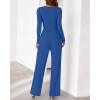 imageBTFBM Jumpsuits For Women One Piece Outfits Long Sleeve Stretchy Knit Wide Leg Pants Womens Jumpsuit Fall Clothes 2025Blue