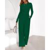 imageBTFBM Jumpsuits For Women One Piece Outfits Long Sleeve Stretchy Knit Wide Leg Pants Womens Jumpsuit Fall Clothes 2025Dark Green