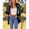 imageBTFBM Leopard Cardigan for Women Long Sleeve Open Front Cardigans Sweaters Pockets Loose Knit 2025 Fall Winter OutwearBlack