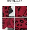 imageBTFBM Leopard Cardigan for Women Long Sleeve Open Front Cardigans Sweaters Pockets Loose Knit 2025 Fall Winter OutwearRed