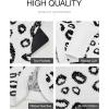 imageBTFBM Leopard Cardigan for Women Long Sleeve Open Front Cardigans Sweaters Pockets Loose Knit 2025 Fall Winter OutwearWhite