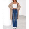 imageBTFBM Long Cardigans for Women Trendy Fall 2025 Open Front Long Sleeve Oversized Sweaters Casual Knit Winter CoatsCamel