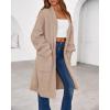 imageBTFBM Long Cardigans for Women Trendy Fall 2025 Open Front Long Sleeve Oversized Sweaters Casual Knit Winter CoatsCamel